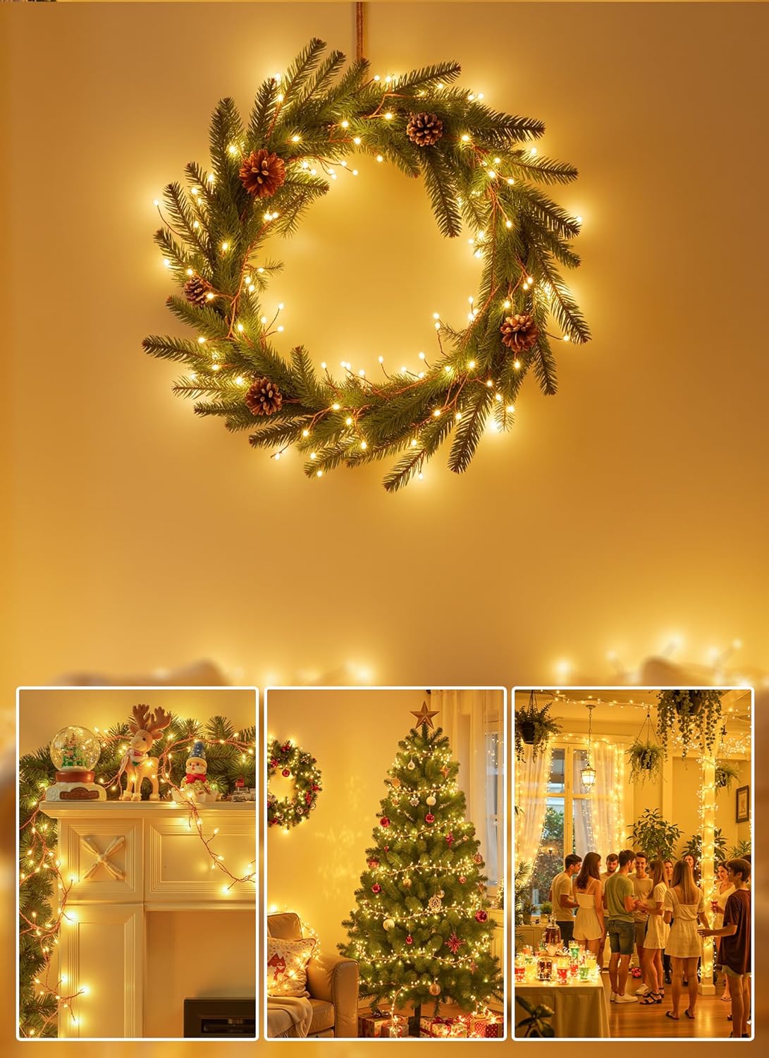 Brightown Timer Fairy Lights for Worry Free Nighttime Glow – 10ft Battery Powered 120 LED String Lights with Auto Shutoff