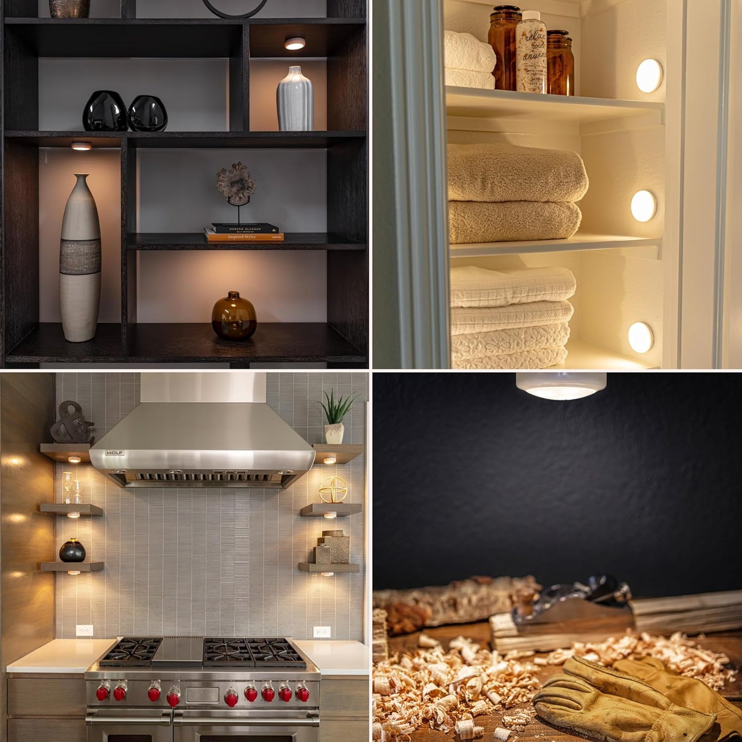 Brilliant Evolution Wireless LED Puck Light 3 Pack – Nursery and Locker Lighting with No Heat and No Open Flame