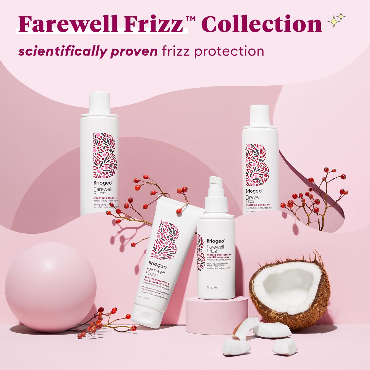 Briogeo Farewell Frizz Blow Dry Perfection Crème – Mother's Day Pampering Present, Clean Beauty Smoothing Cream