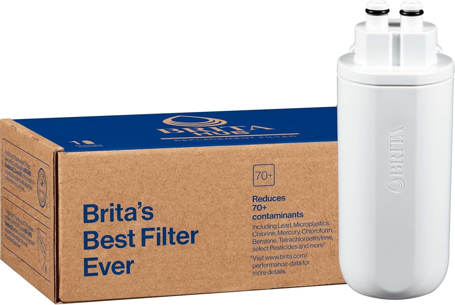 Brita Hub Countertop Water Filter – Everyday Kitchen Filter for Cleaner Drinking Water, BPA-Free White Finish