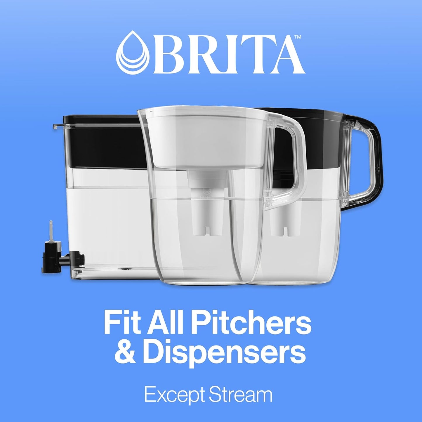 Brita Pitcher Replacement Filters – Nursery-Safe Drinking Water for School Prep Stations and Family Hydration, 3 Count