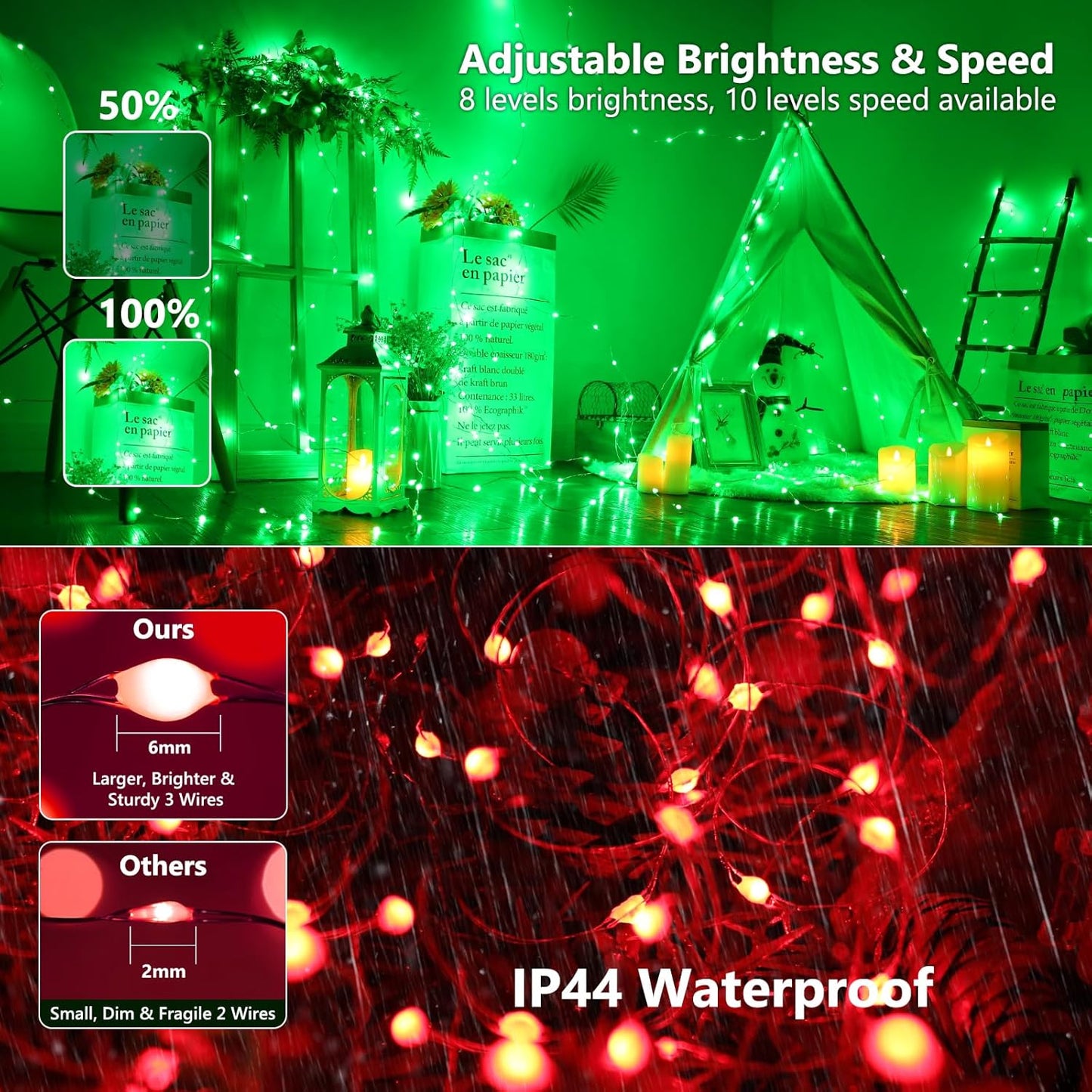 BrizLabs 66ft Weather Resistant String Lights with Music Sync – Patio Ambiance and Backyard Celebration Lighting