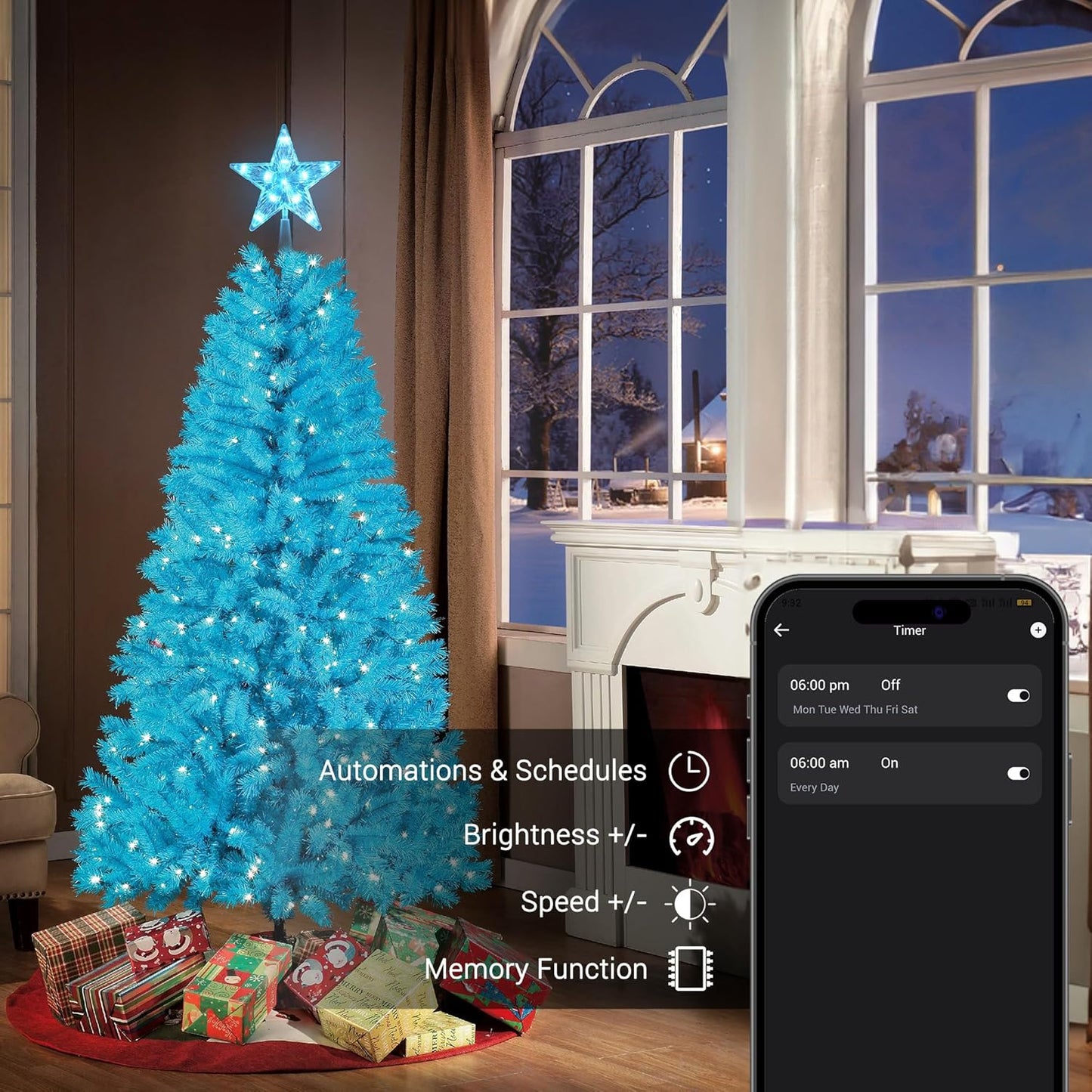 Brizled App-Scheduled LED Star – Parent-Approved Holiday Decor with No Flame and No Hot Bulbs for Kids' Spaces