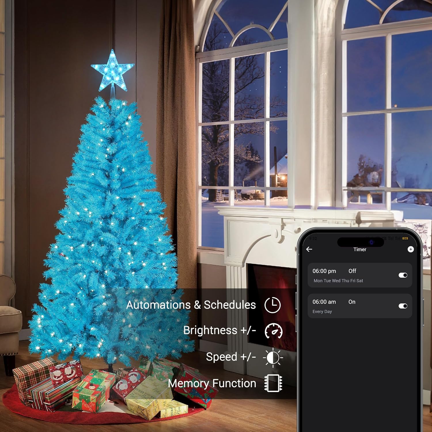 Brizled App-Scheduled LED Star – Parent-Approved Holiday Decor with No Flame and No Hot Bulbs for Kids' Spaces