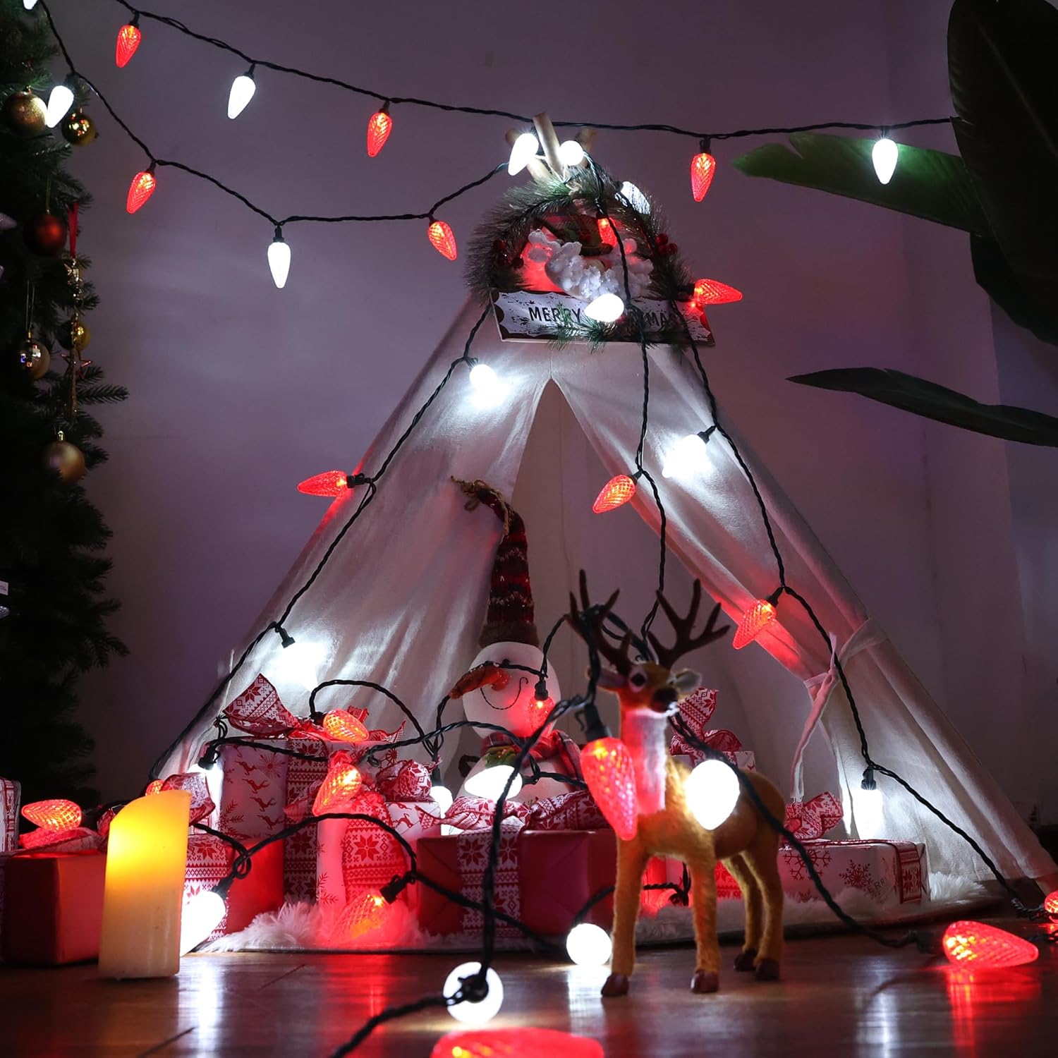 Brizled Low-Wattage 2.4W C9 LED Christmas Lights – Cool-to-Touch Indoor and Outdoor Holiday String