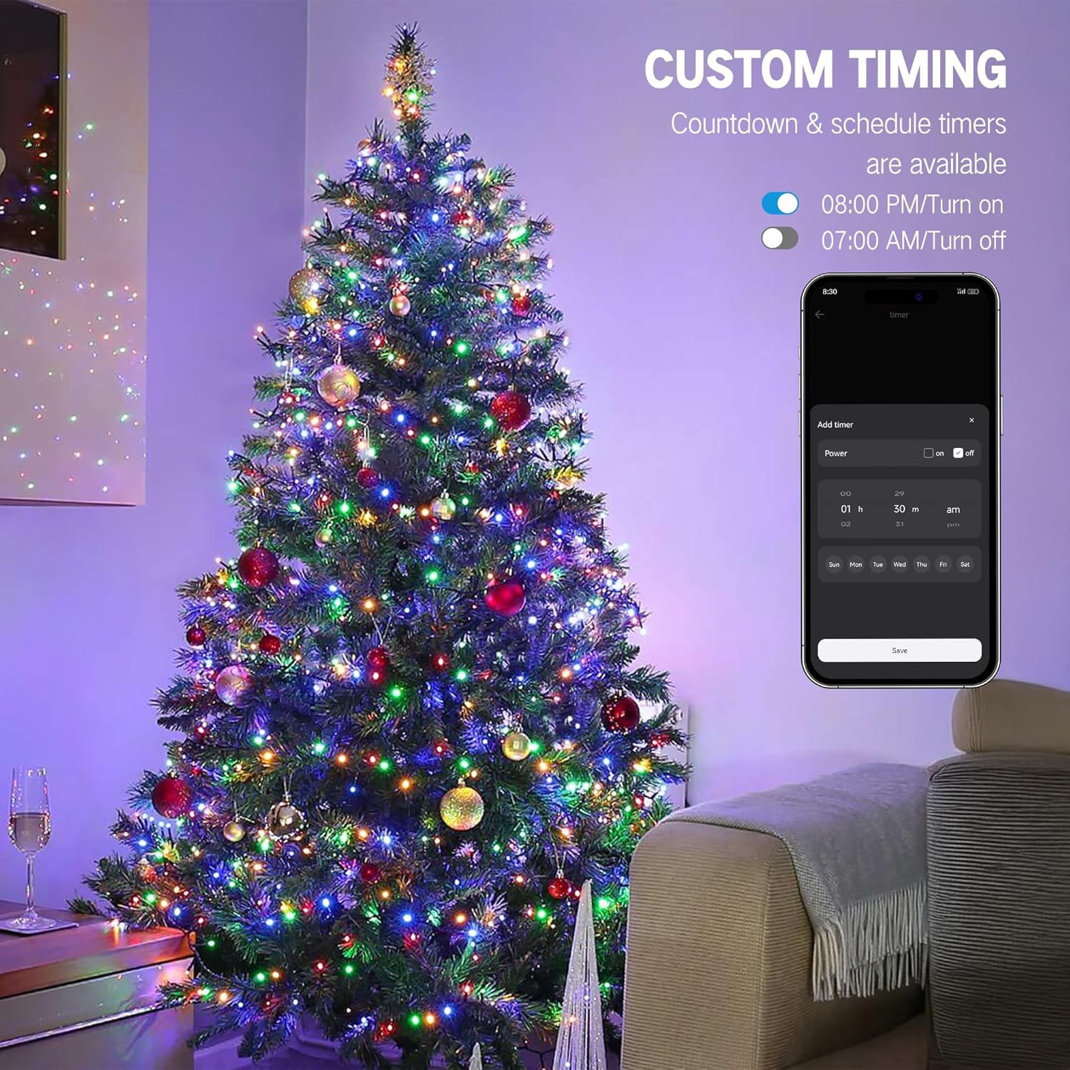 Brizled Smart Christmas String Lights – Voice-Controlled Outdoor Lights for Porch, Pergola, and Backyard Parties