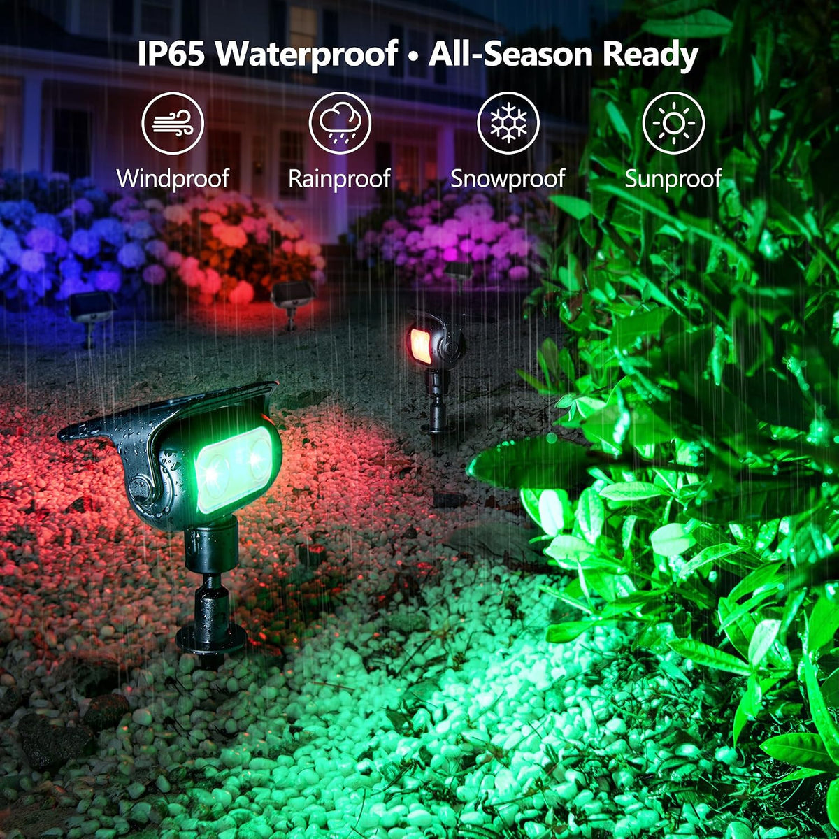 Brizled Solar Robot Spot Lights – Stylish RGB Landscape Accent Lighting for Modern Home Exteriors