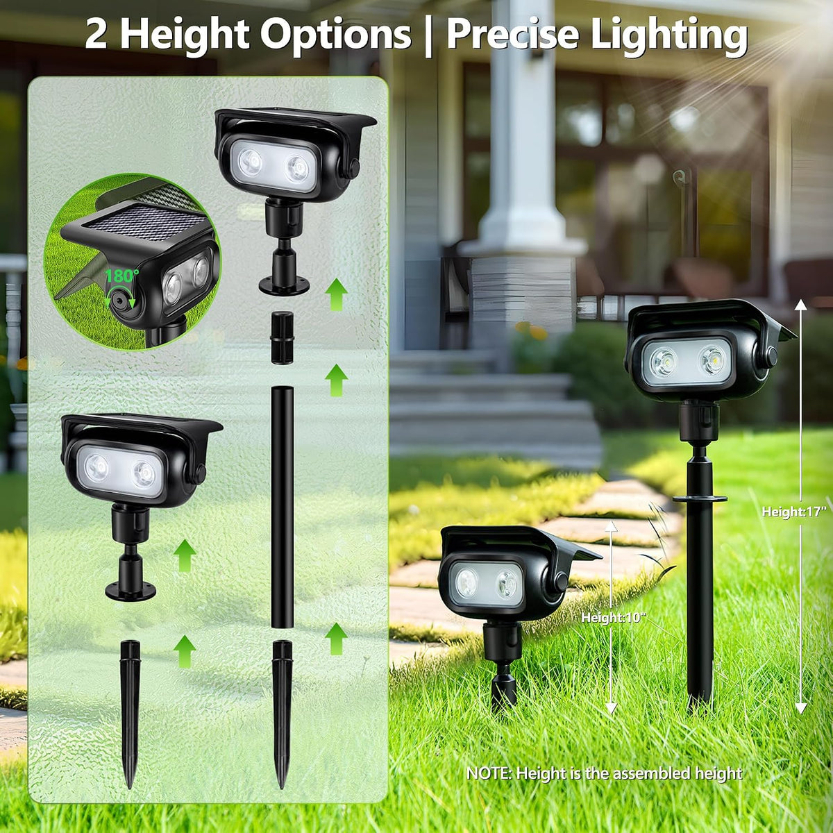 Brizled Solar Robot Spot Lights – Stylish RGB Landscape Accent Lighting for Modern Home Exteriors