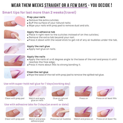 BTArtbox Vanilla Cream Press On Nail Kit – Simple At-Home Manicure for Understated Everyday Wear
