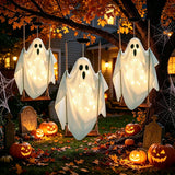 Halloween Hanging Ghost – Solar Swing Ghost for Patio and Garden, Weatherproof 2-Pack