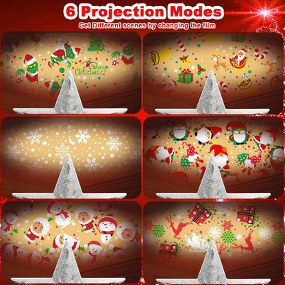 built-in 360° rotating led projector for swirling ceiling patterns