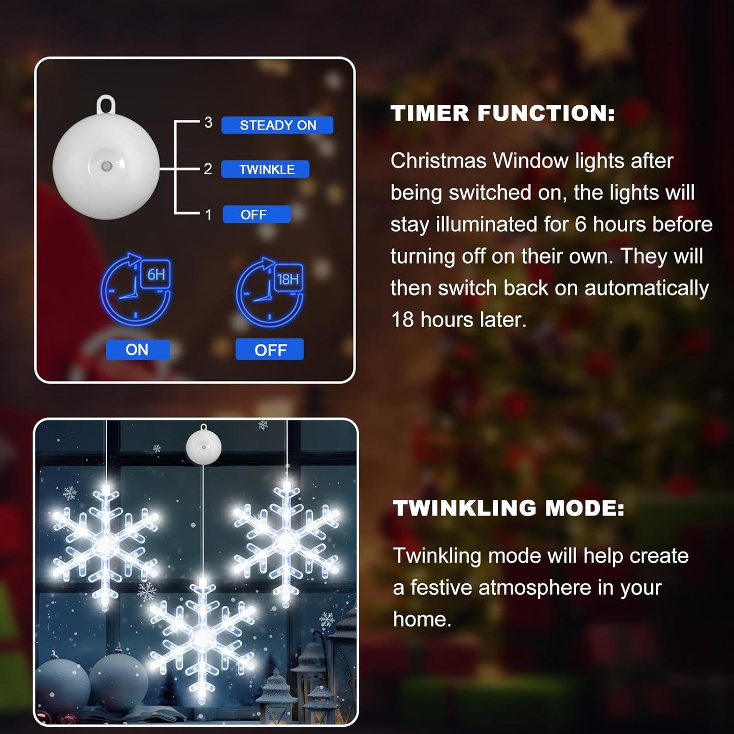 built-in 6-hour on / 18-hour off automatic timer