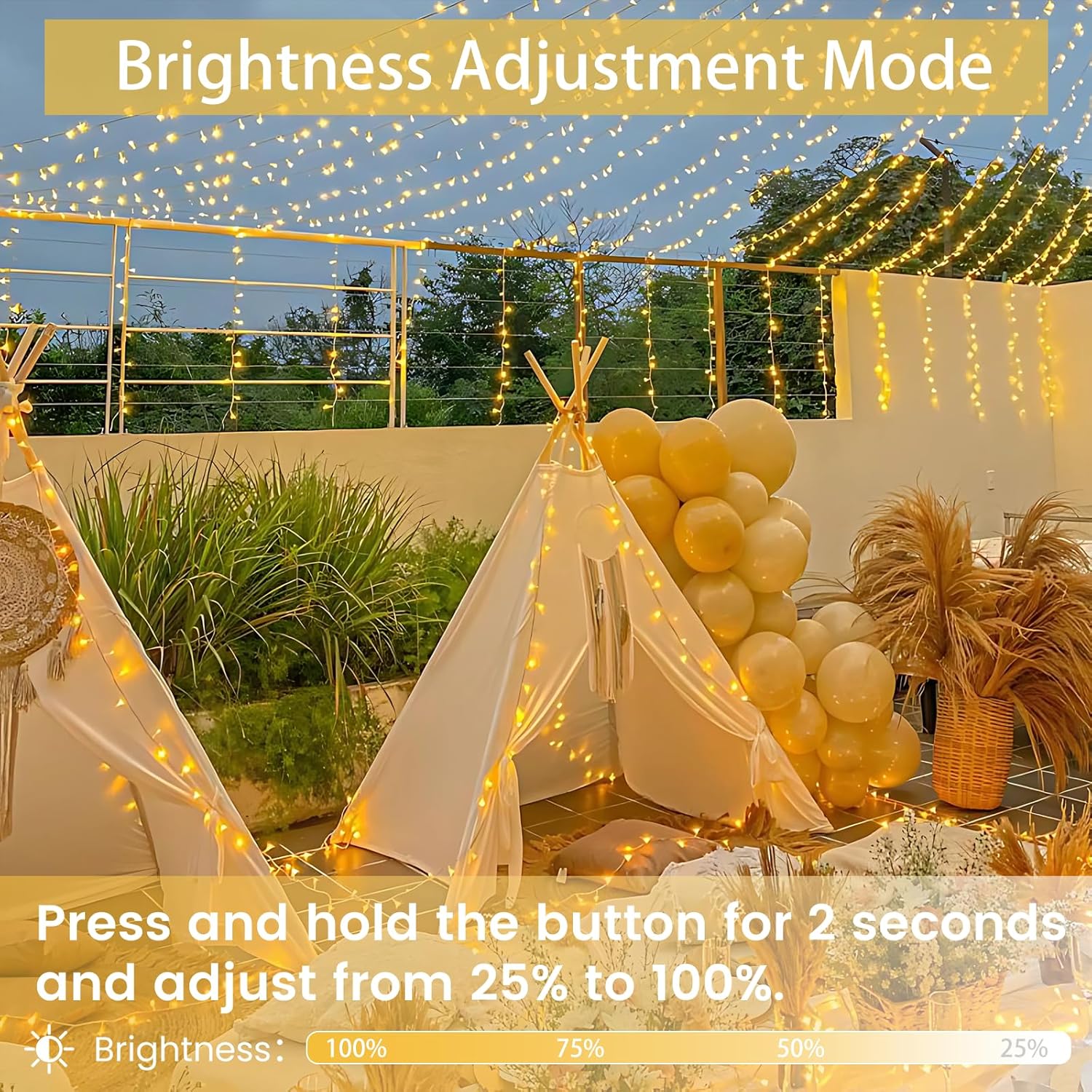 built-in 6hr on / 18hr off timer activated by double-click button
