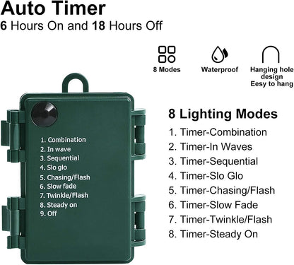 built-in automatic timer (6 hours on / 18 hours off)