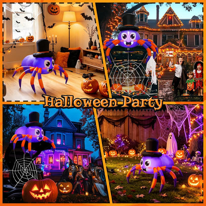 Designer Style Inflatable Halloween Spider Centerpiece – Modern Cozy Aesthetic for Bedroom, Den and Front Porch Ambiance