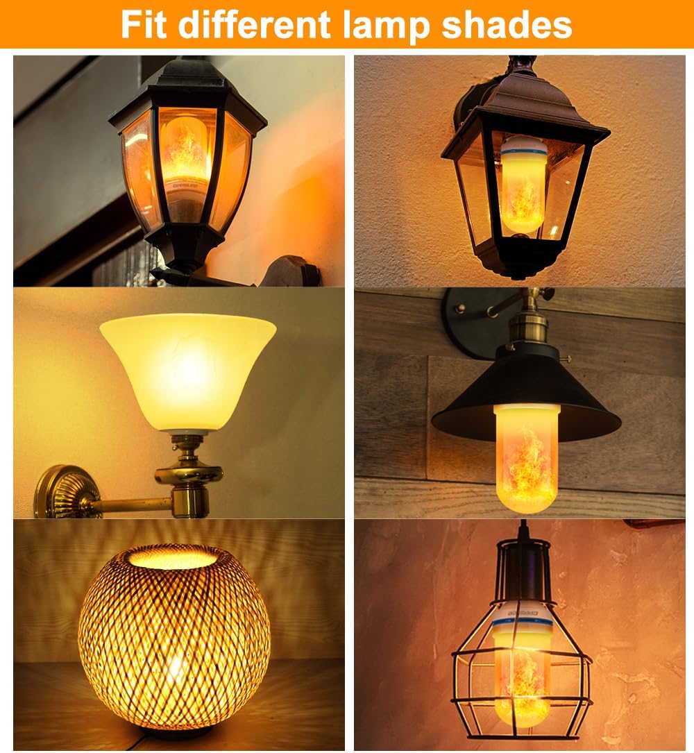 CPPSLEE E26 Flame Simulation Bulbs Hostess Gift for New Homeowner and Wedding Registry 6 Pack Multi Room Set