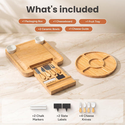 built-in grooves help organize bread, cookies, or small serving items
