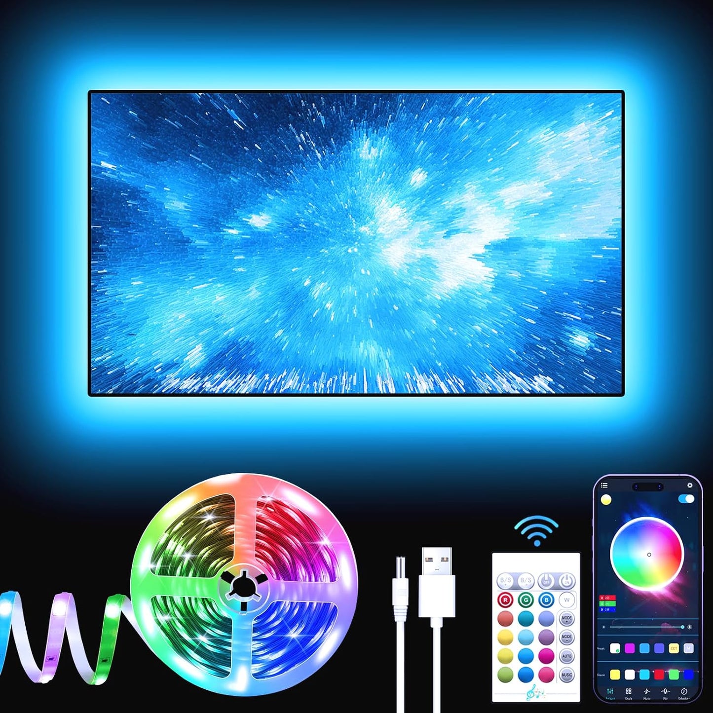 built-in high-sensitivity microphone for real-time music and sound synchronization
