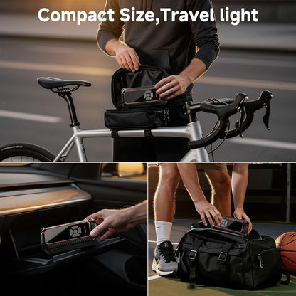 built-in led flashlight for nighttime roadside use and usb output for emergency phone/device charging