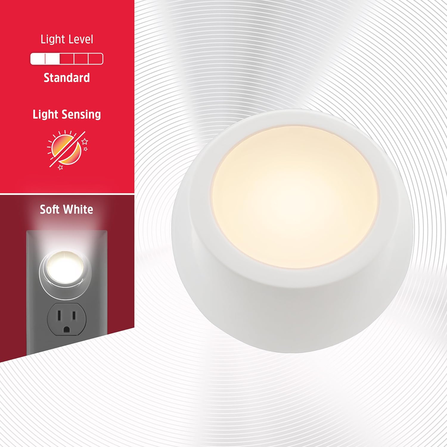 built-in light sensor for automatic dusk-to-dawn operation