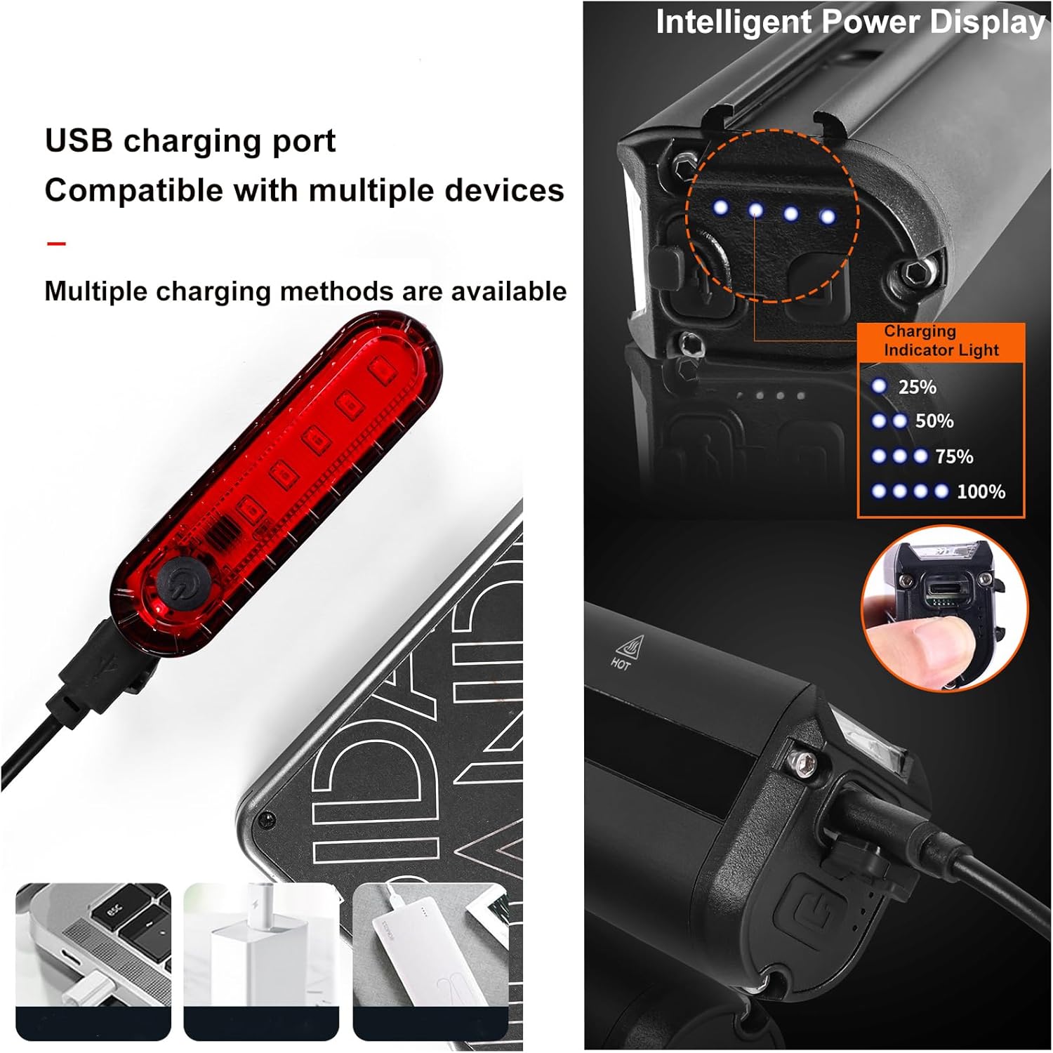 built-in lithium battery with usb-c fast charging and intelligent safety chip
