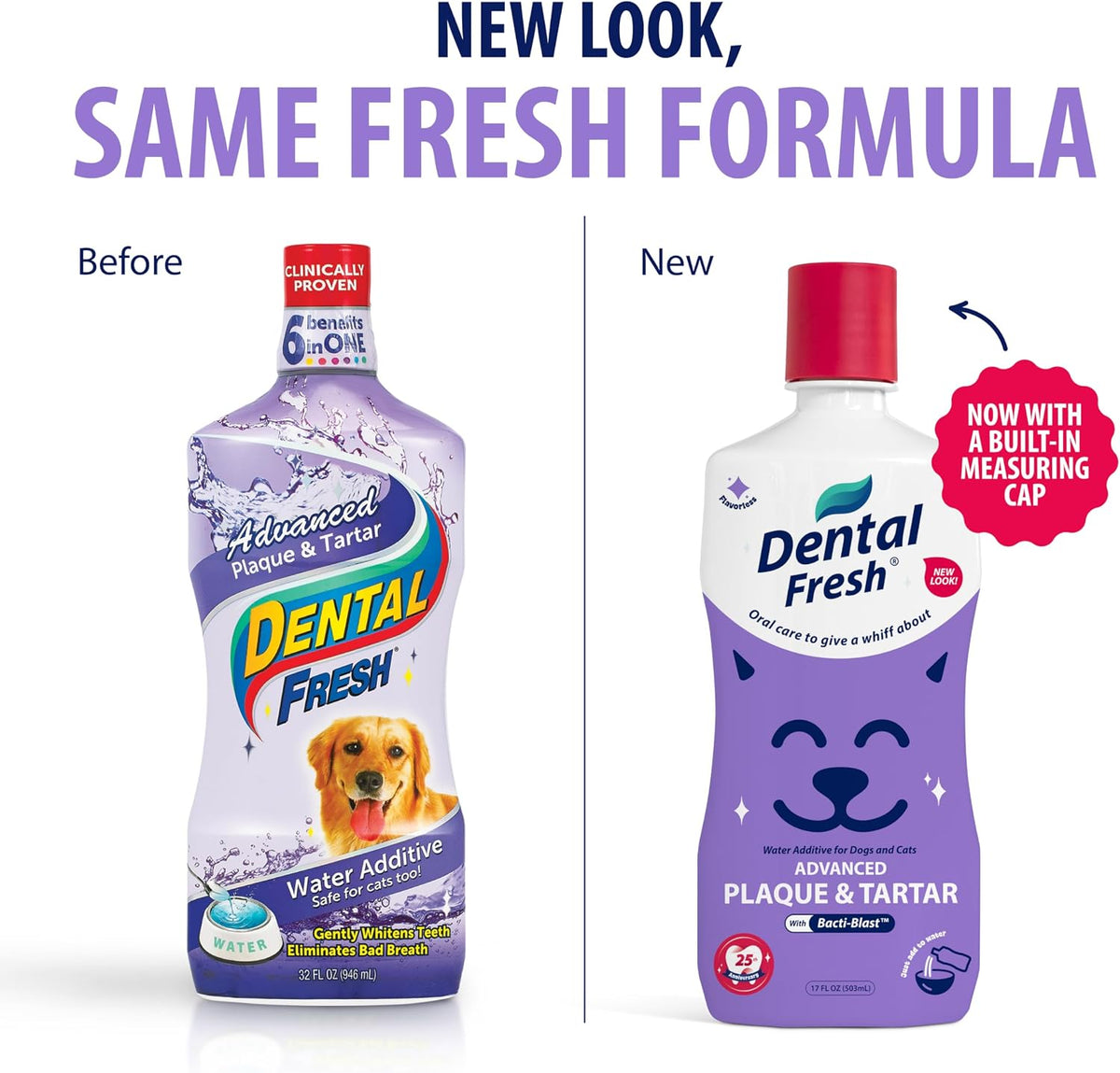 built-in measuring cap on every bottle for accurate dosing