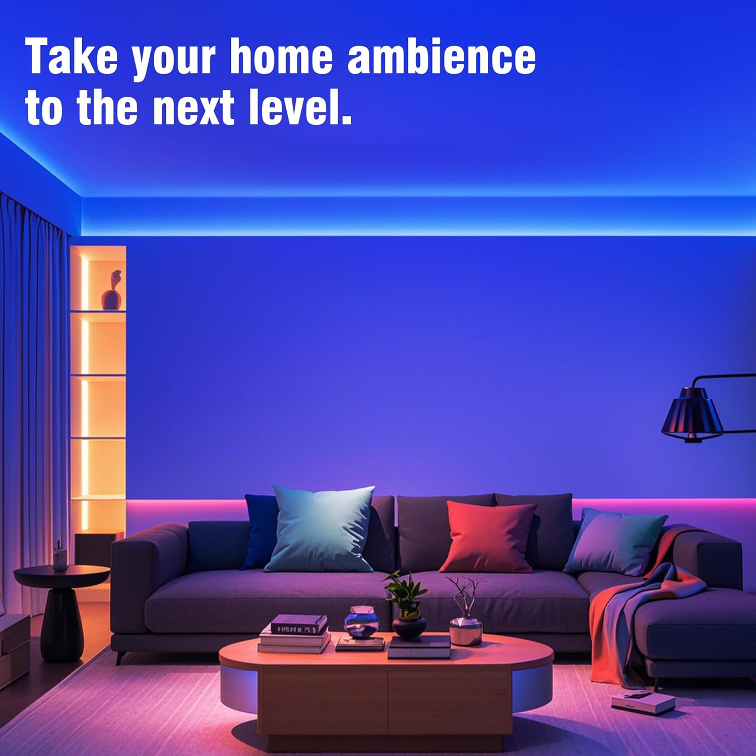 built-in microphone and music sync mode that auto-adjusts color and speed to rhythm