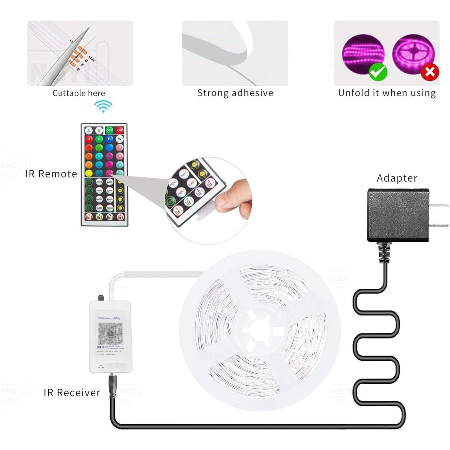 built-in microphone for music-sync color changes