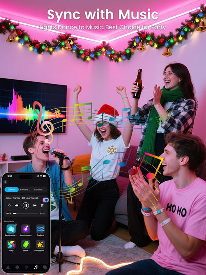 built-in microphone for music-sync mode that pulses lights to ambient sound
