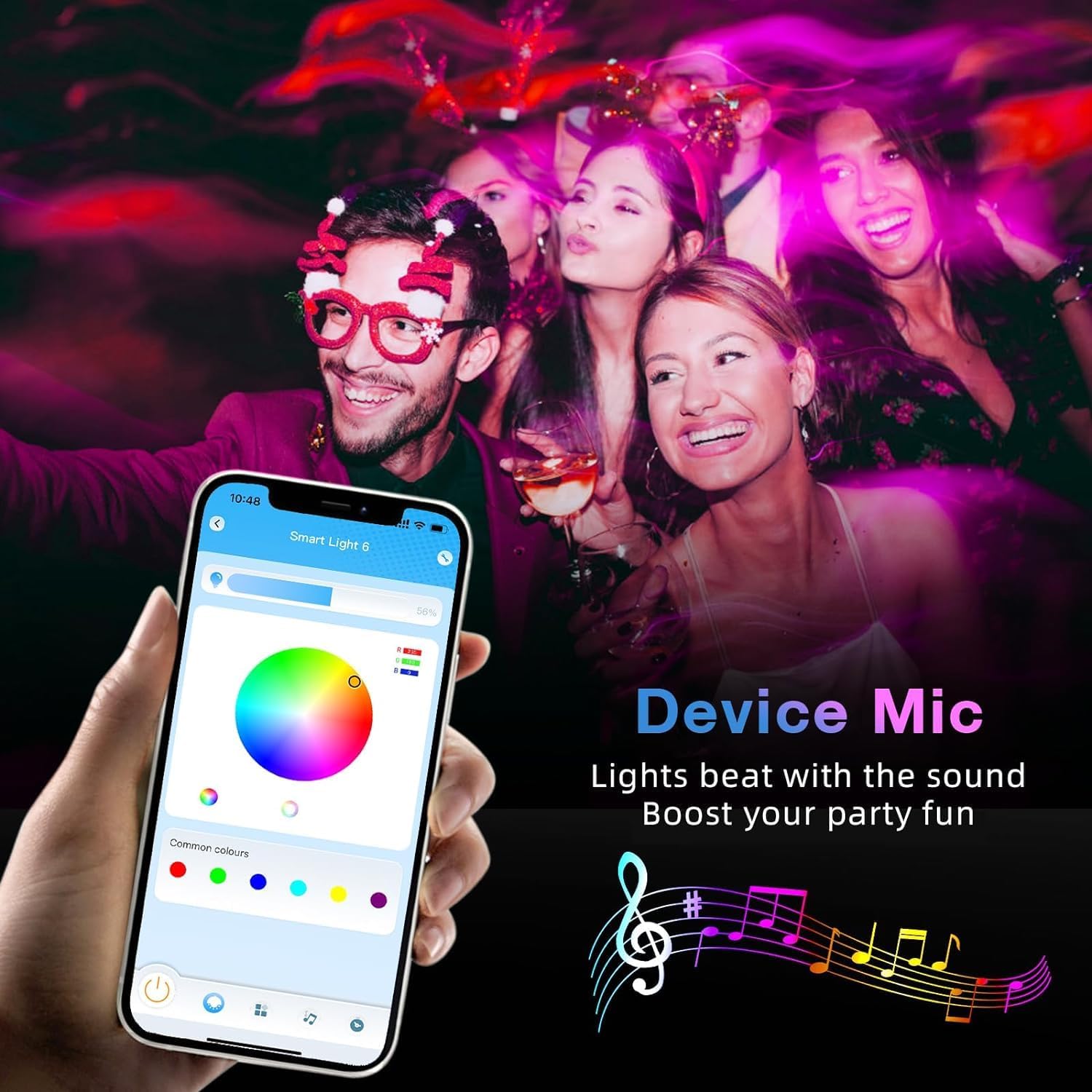 built-in microphone for real-time music synchronization