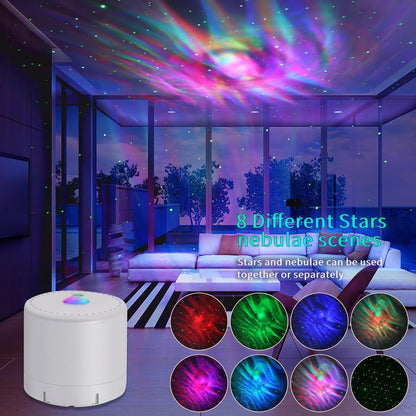 built-in microphone for voice/sound-activated lighting synced to music and ambient noise