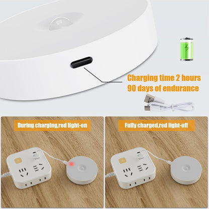 built-in rechargeable battery with usb charging, 90+ days in auto mode, 8-12 hours constant