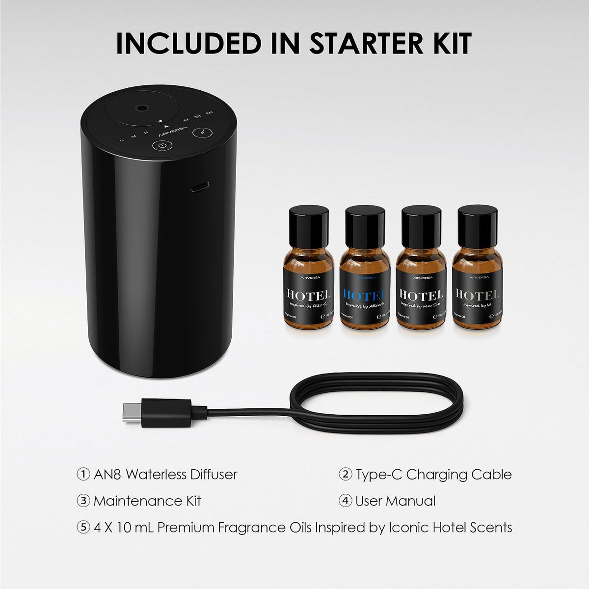 built-in rechargeable lithium battery delivering 48 hours of cordless use, recharged via usb-c in 3.5 hours