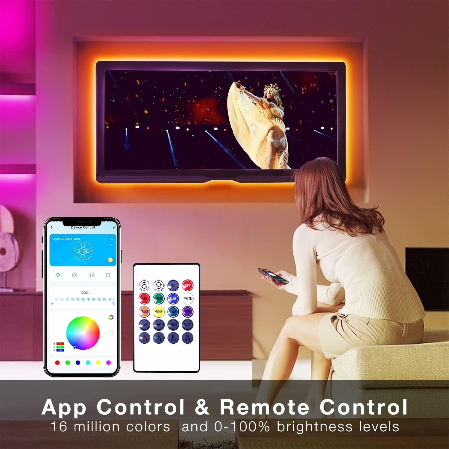 built-in sensitive microphone for real-time music and beat synchronization