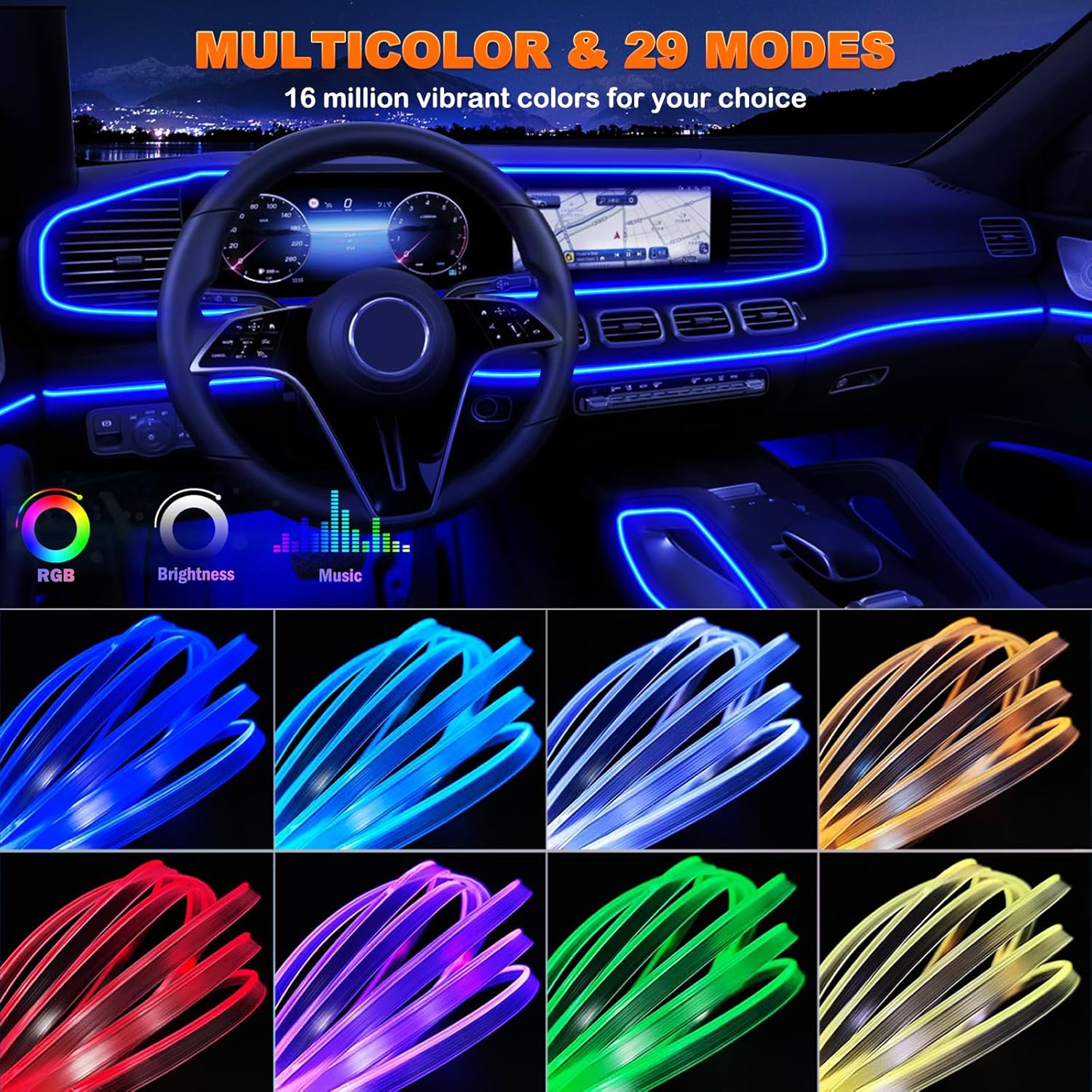built-in sensitive microphone for sound-active and music mode