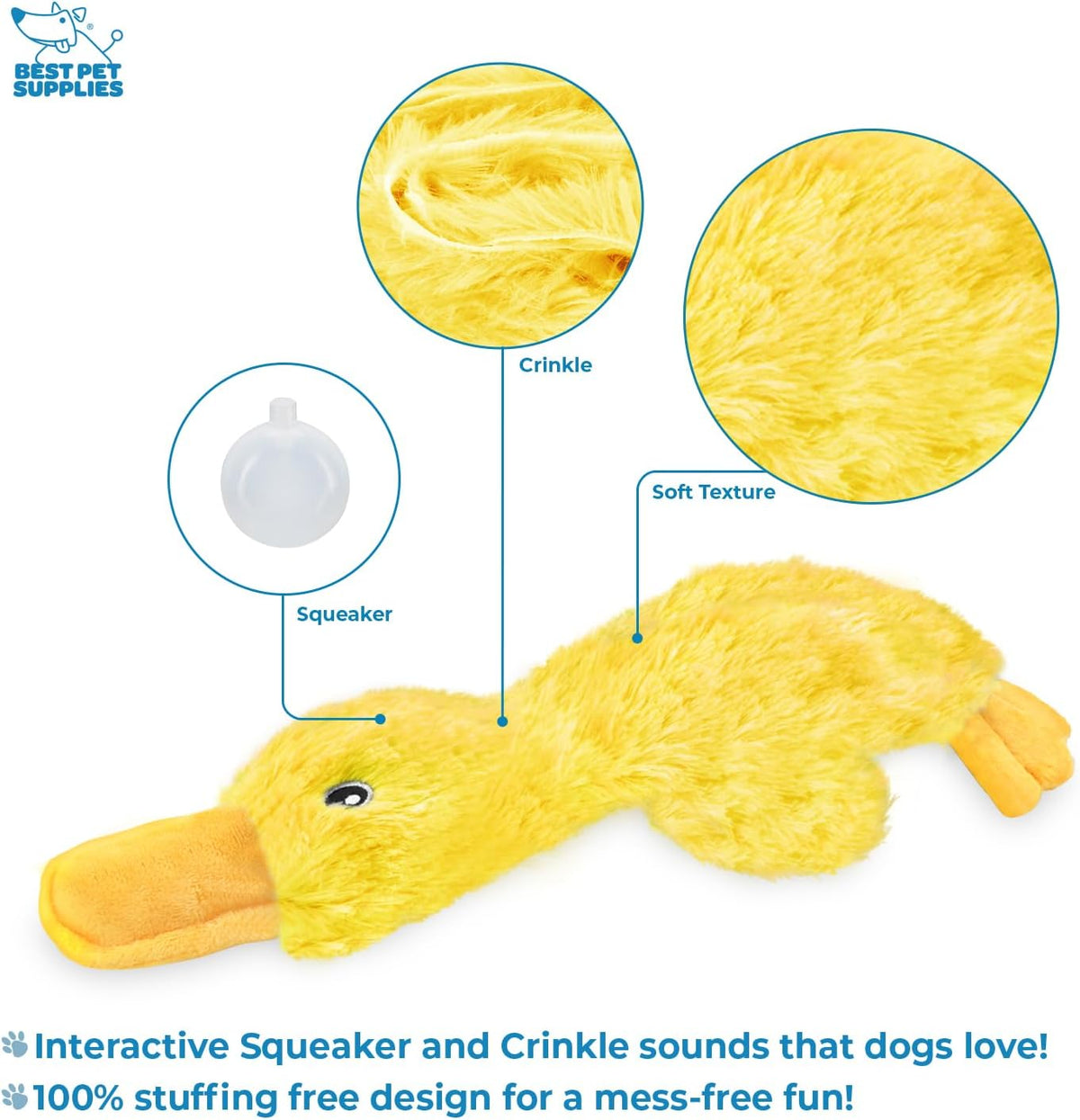 built-in squeaker for added auditory stimulation