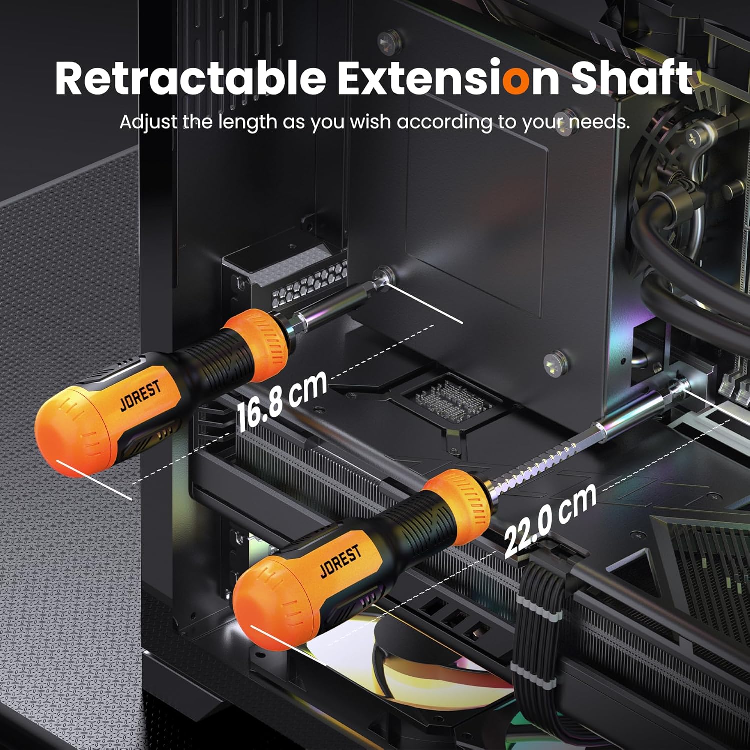 built-in strong magnetism in handle to securely retain bit heads and hold ferrous screws