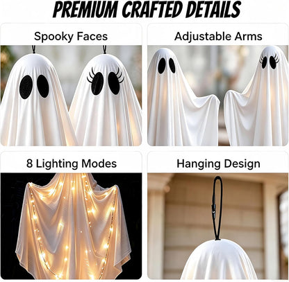 built-in warm white leds for soft eerie nighttime glow