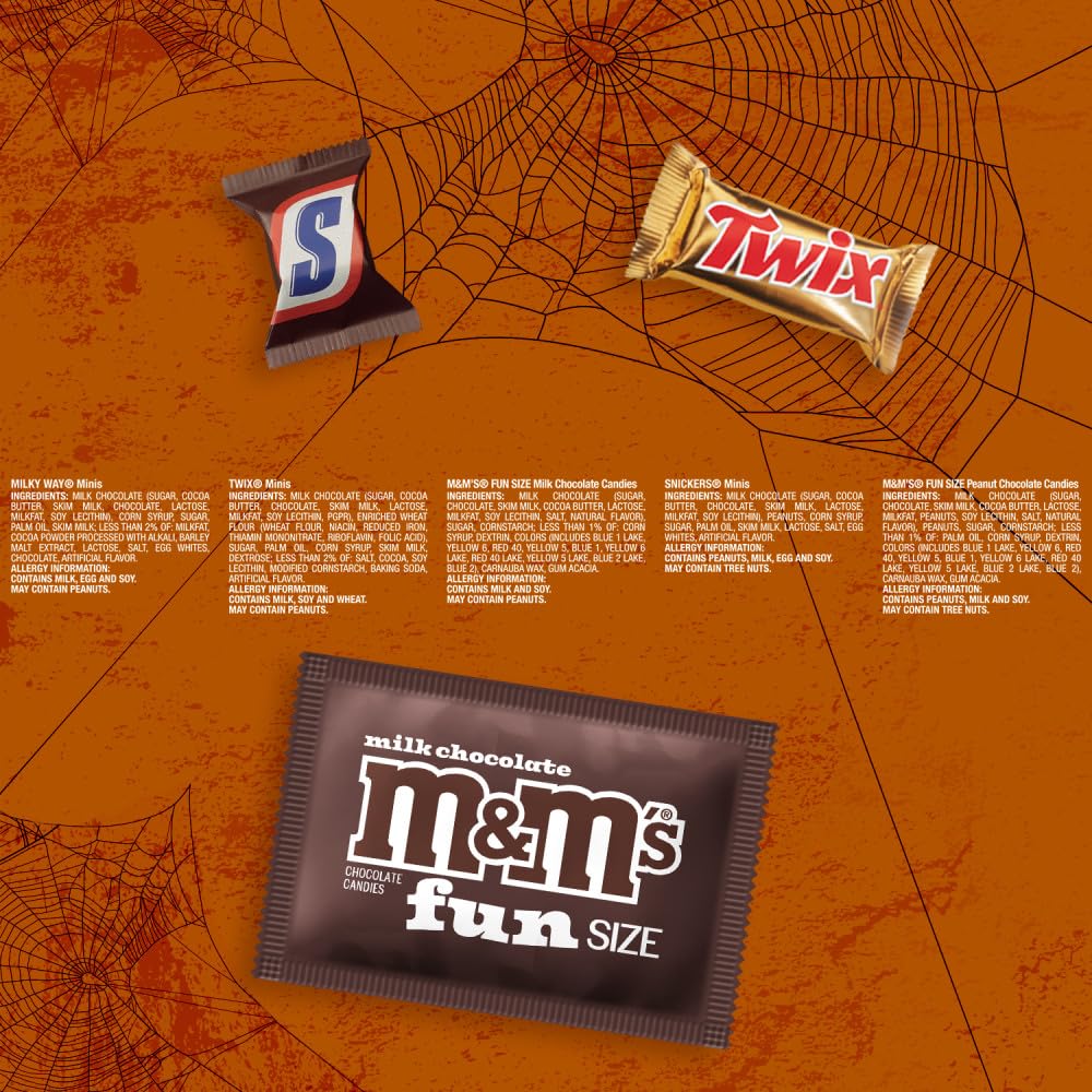 M&M'S, SNICKERS, TWIX & MILKY WAY Tamper-Evident Individually Wrapped Halloween Candy for Worry-Free Trick-or-Treat Distribution, 120 Count Bag
