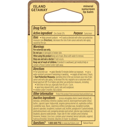 Burt's Bees 100% Natural Origin Lip Balm – Paraben-Free SPF 30 for Clean Skincare Enthusiasts