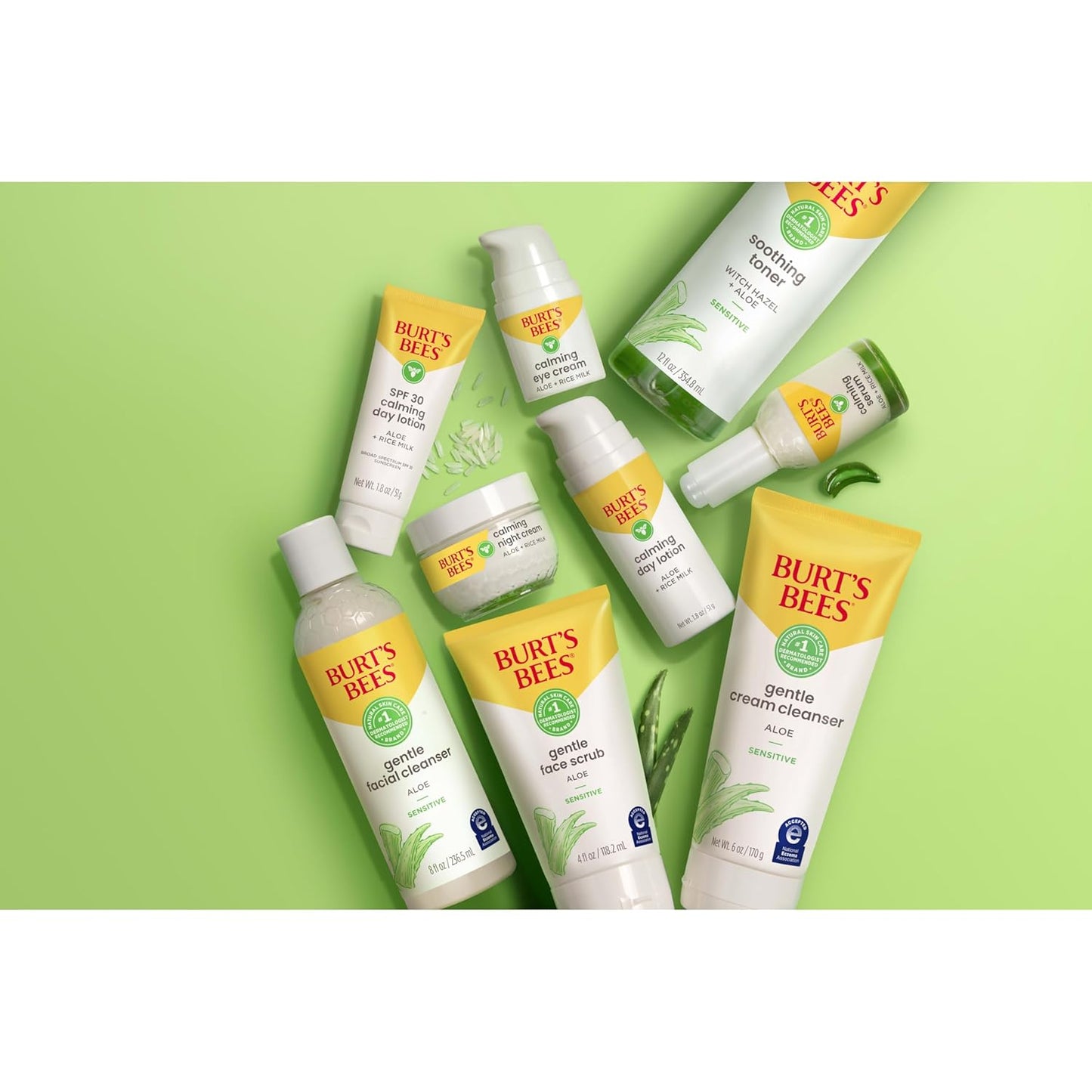 Burt's Bees Aloe and Rice Milk Night Moisturizer – 98.8% Natural Sensitive Skin Care Gift for Friends Building a Clean Beauty Routine