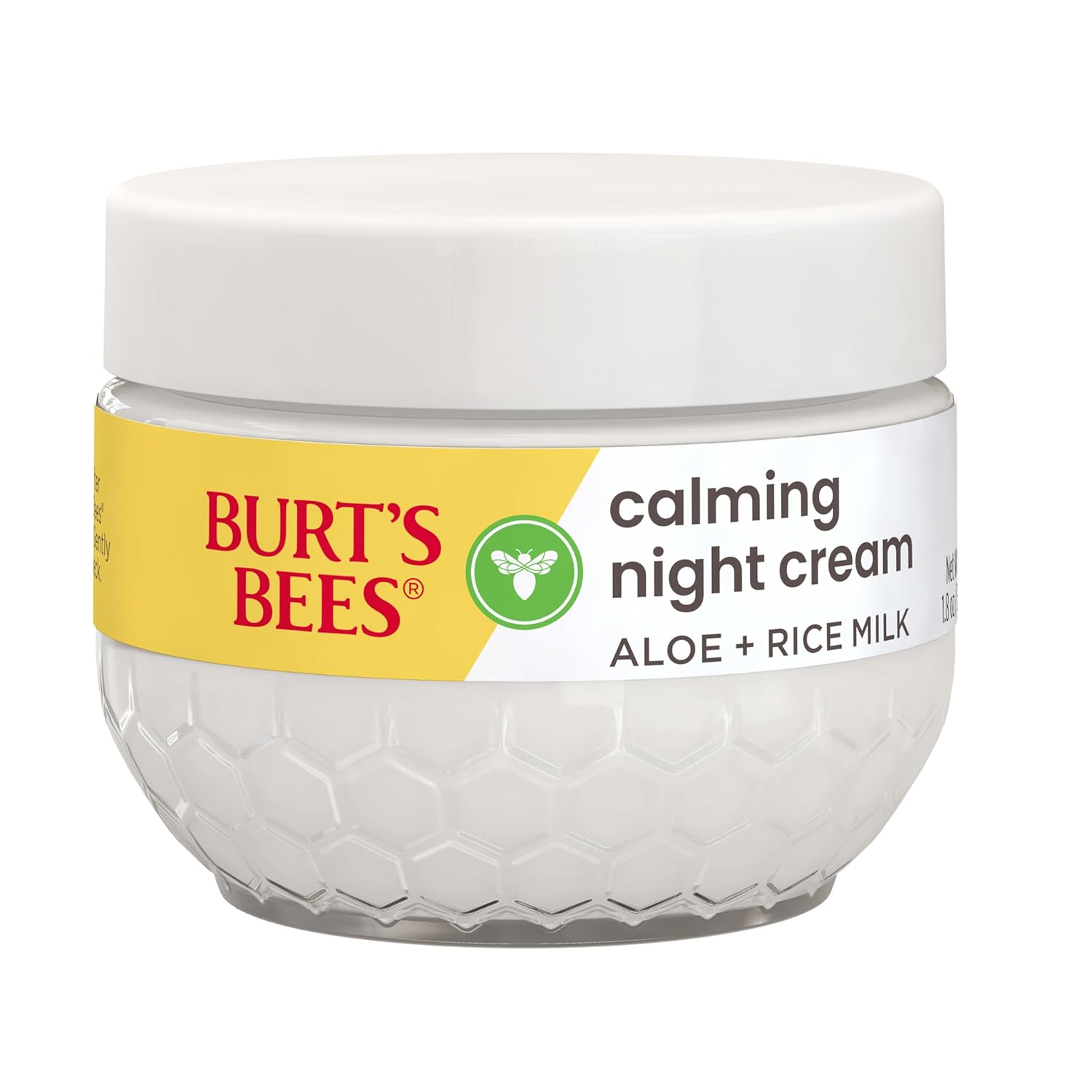 Burt's Bees Aloe and Rice Milk Night Moisturizer – 98.8% Natural Sensitive Skin Care Gift for Friends Building a Clean Beauty Routine