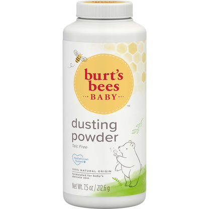 Burt's Bees Baby Dusting Powder, Calming Post-Bath Powder for Sensitive Baby Skin Folds, Mild Clean Scent, 7.5 oz