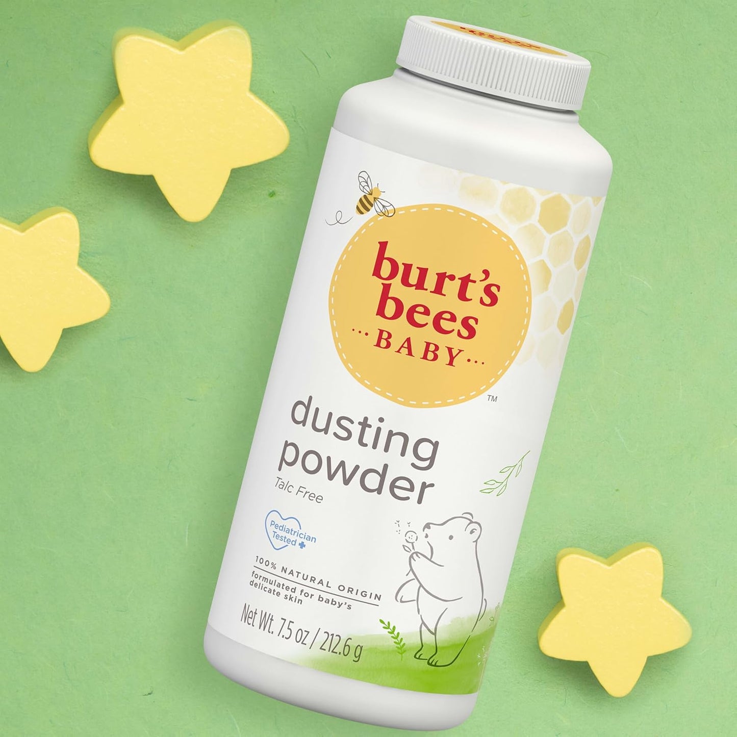 Burt's Bees Baby Dusting Powder, Calming Post-Bath Powder for Sensitive Baby Skin Folds, Mild Clean Scent, 7.5 oz
