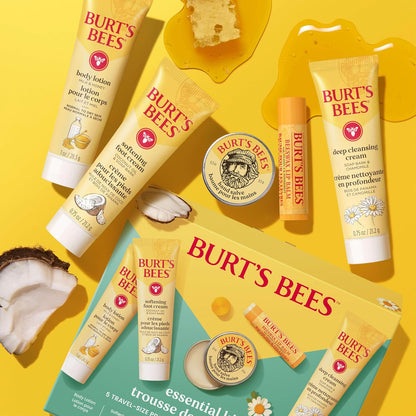 Burt's Bees Bedtime Skincare Ritual – Travel Size Cleansing Cream, Lotion and Lip Balm for Restful Evenings