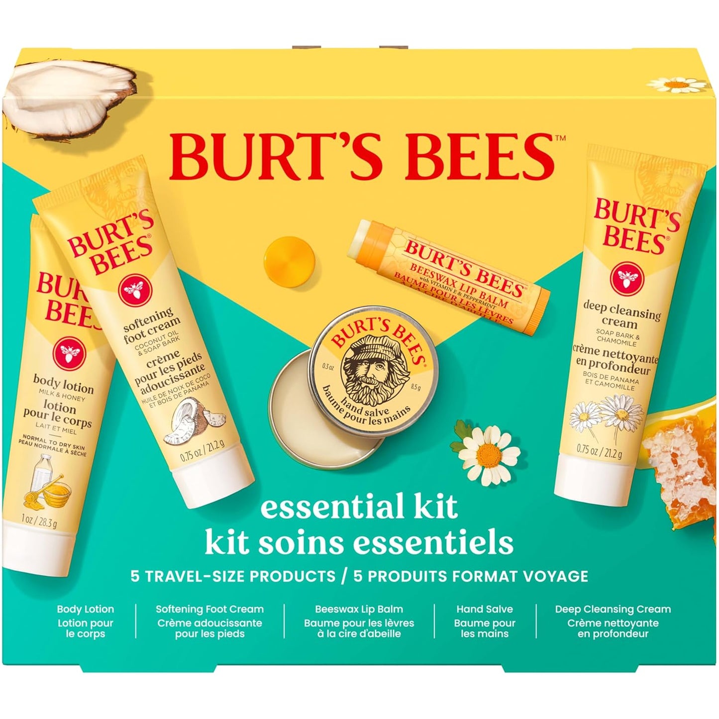 Burt's Bees Bedtime Skincare Ritual – Travel Size Cleansing Cream, Lotion and Lip Balm for Restful Evenings