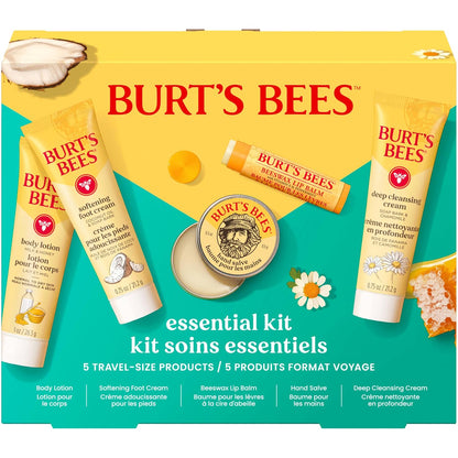 Burt's Bees Bedtime Skincare Ritual – Travel Size Cleansing Cream, Lotion and Lip Balm for Restful Evenings