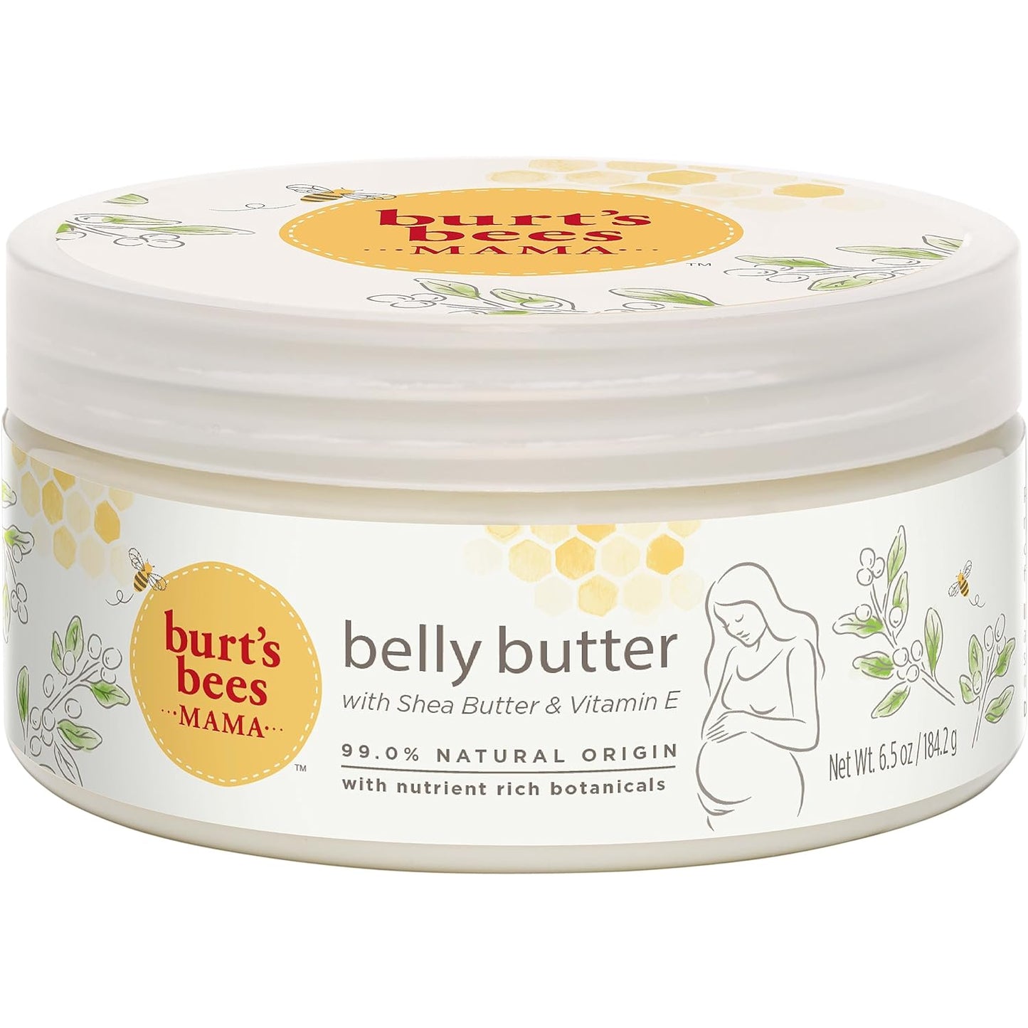 Burt's Bees Mama Belly Butter – Nurturing Family Pick for Pregnancy Self Care, Gentle Belly Cream