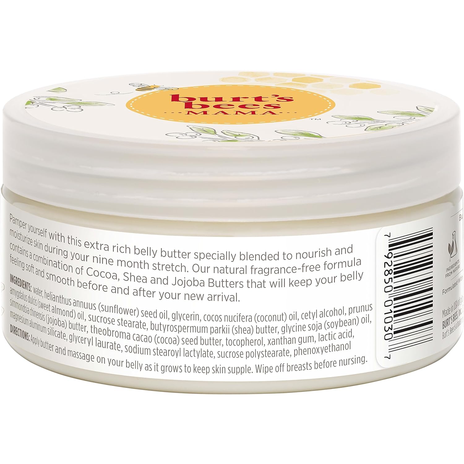 Burt's Bees Mama Belly Butter – Nurturing Family Pick for Pregnancy Self Care, Gentle Belly Cream