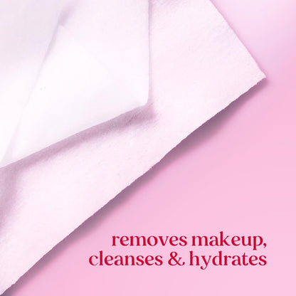 Burt's Bees Micellar Rose Water Face Cloths – Clutter-Free Skincare Shelf Upgrade, Gentle 3-in-1 Wipes